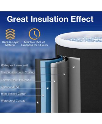 Ice Bath Tub for Adult Outdoor Ice Plunge Tub with Lid 66 Gal Capacity