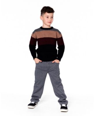Toddler Boys Color Block Knit Sweater Red and Black - Toddler|Child