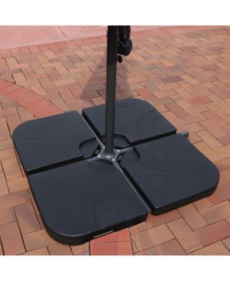 Outdoor Steel Offset Cantilever Pool Patio Umbrella with Square Base Set - 10'