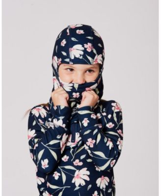 Girl Brushed Jersey Balaclava Navy Flower Print - Toddler|Child