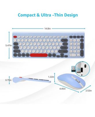 Wireless Keyboard and Mouse Combo, Wireless USB Mouse and Computer Keyboard Set, Compact and Silent for Windows Laptop, Desktop, PC- Multicolor