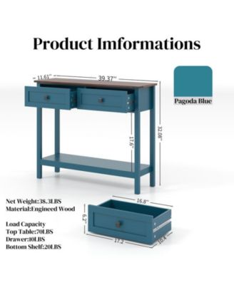 CASAINC Kitchen Cabinet Console Table with 2 Drawer and Bottom Storage Shelf
