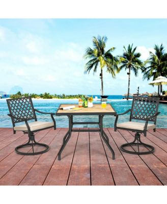 Patio Square Dining Table Metal Bistro Table Garden Poolside Backyard