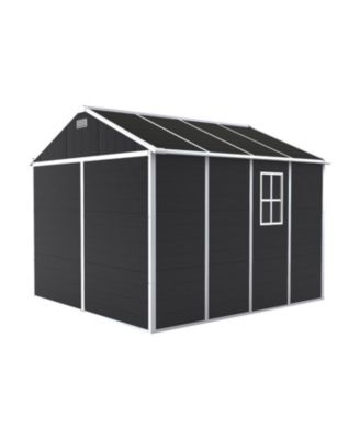 8x8 Resin Storage Shed - Waterproof, UV Proof, Dark Gray