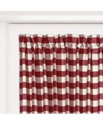 Buffalo Check Gingham Custom Window Curtain Treatments - Single Curtain Panel 42 in. W x 63 in. L, Black