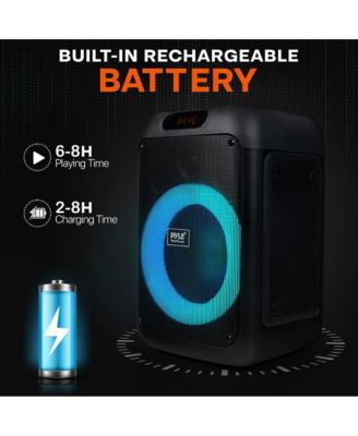 Portable BT Party Speaker with Built-in Rechargeable Battery, TWS Function, Mic Input, Mic Echo Control, Bass and Treble Control