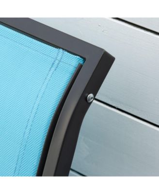 2-Person Outdoor Glider Bench, Patio Double Swing Rocking Chair Loveseat w/ Powder Coated Steel Frame for Backyard Garden Porch, Blue