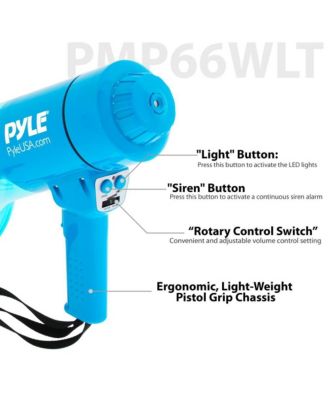 Waterproof Megaphone - Water Resistant PA Bullhorn Speaker with Siren and Built-in LED Light