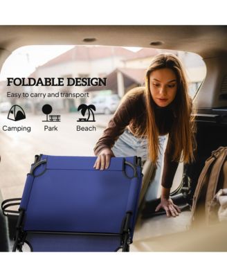 Folding Chaise Lounge w/ Cushion, Reclining ning Chair,