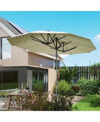 15ft Patio Umbrella Solar Lights UPF50+ Outdoor Umbrella