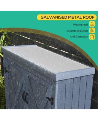 Outdoor Storage Cabinet with Waterproof Metal Roof,
