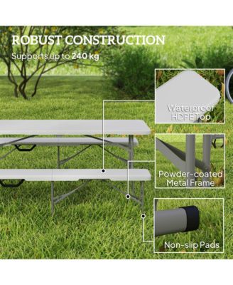2 Pack 6 ft. Plastic Folding Benches,
