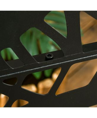 Metal Privacy Screen W/ Sd 6.5FT Freesding Outdoor Divider