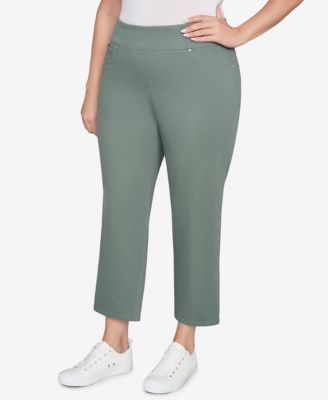 Plus Size Soft Denim Faux Pocket Pants