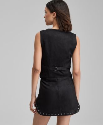 Women's Women's Faux-Suede Studded Vest, Macy's Exclusive