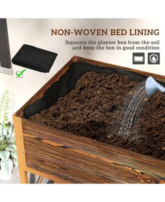 Galvanized Raised Garden Bed with Legs and Storage Shelf