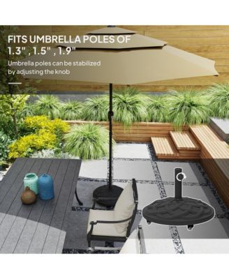 Round Patio Umbrella Base with Wheels, 44 lbs Resin Umbrella Sd