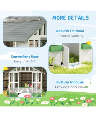 Playhouse for Kids Outdoor with Doors, Windows,