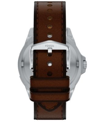 Men's Garrett Multifunction Brown Leather Watch, 44mm