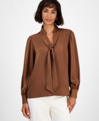 Women's Bow-Neck Tie Blouse