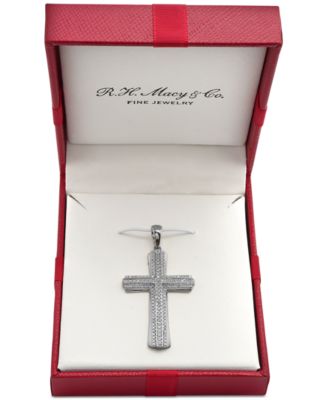 Men's Diamond Cross Pendant (1/2 ct. t.w) in 14k White Gold