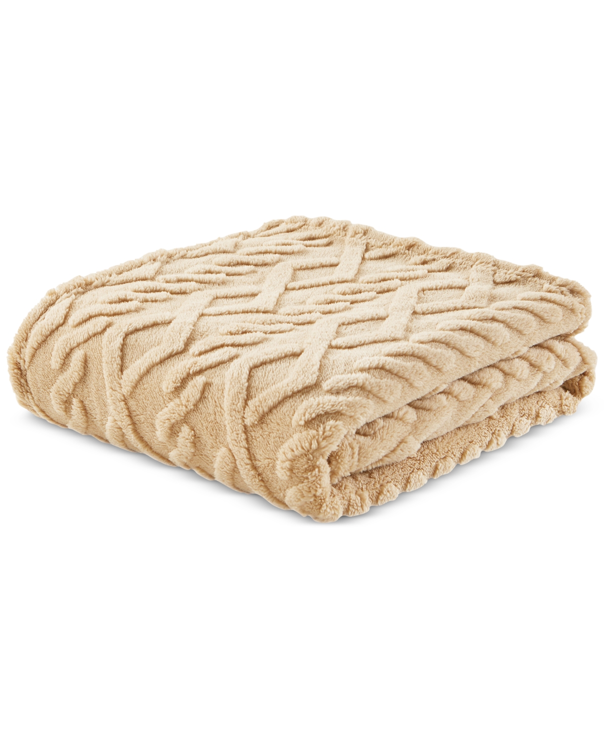 Premier Comfort Cozy Cable Throw Blanket, 50" X 60" In Neutral