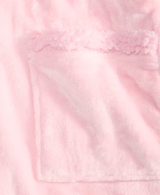 Women's Long Plush Fleece-Trim Robe, Created for Macy's