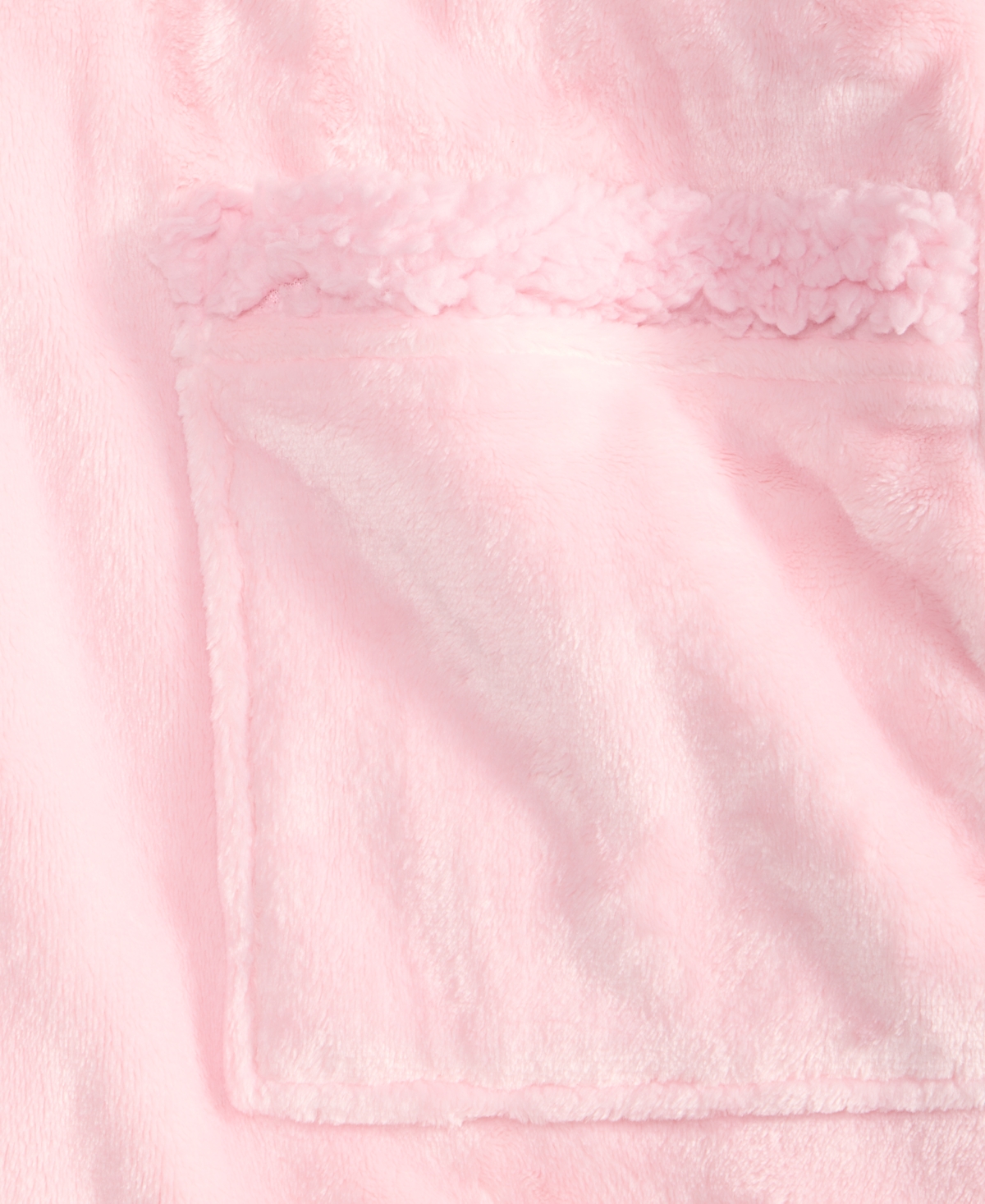 Charter Club Women's Long Plush Fleece-trim Robe, Created For Macy's In Pink