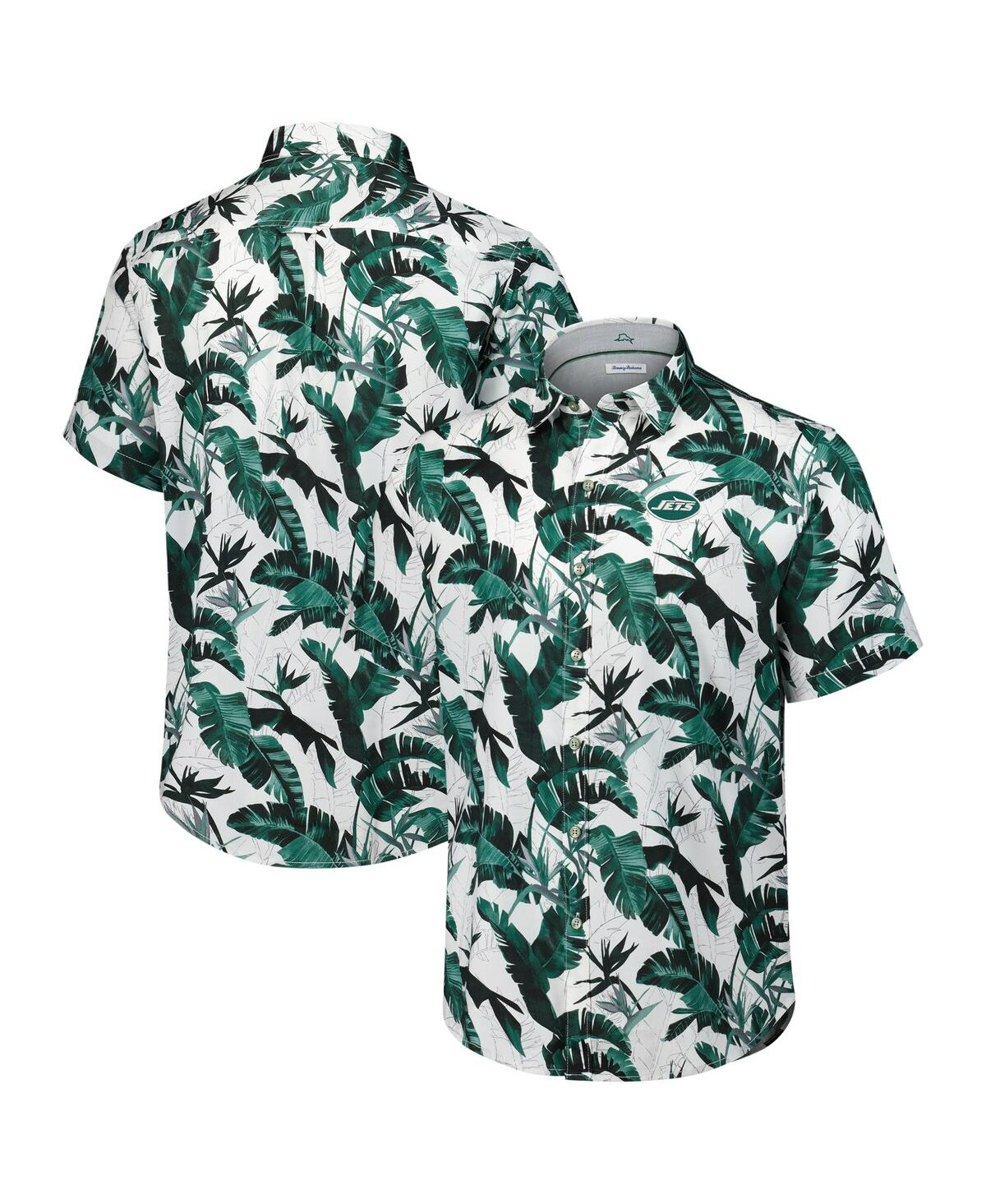 Men's Green New York Jets Sunnyvale Blooms Camp Button-Up Shirt - Green