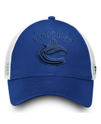 Women's Vancouver Canucks Blue/White Iconic Lockup Adjustable Trucker Hat