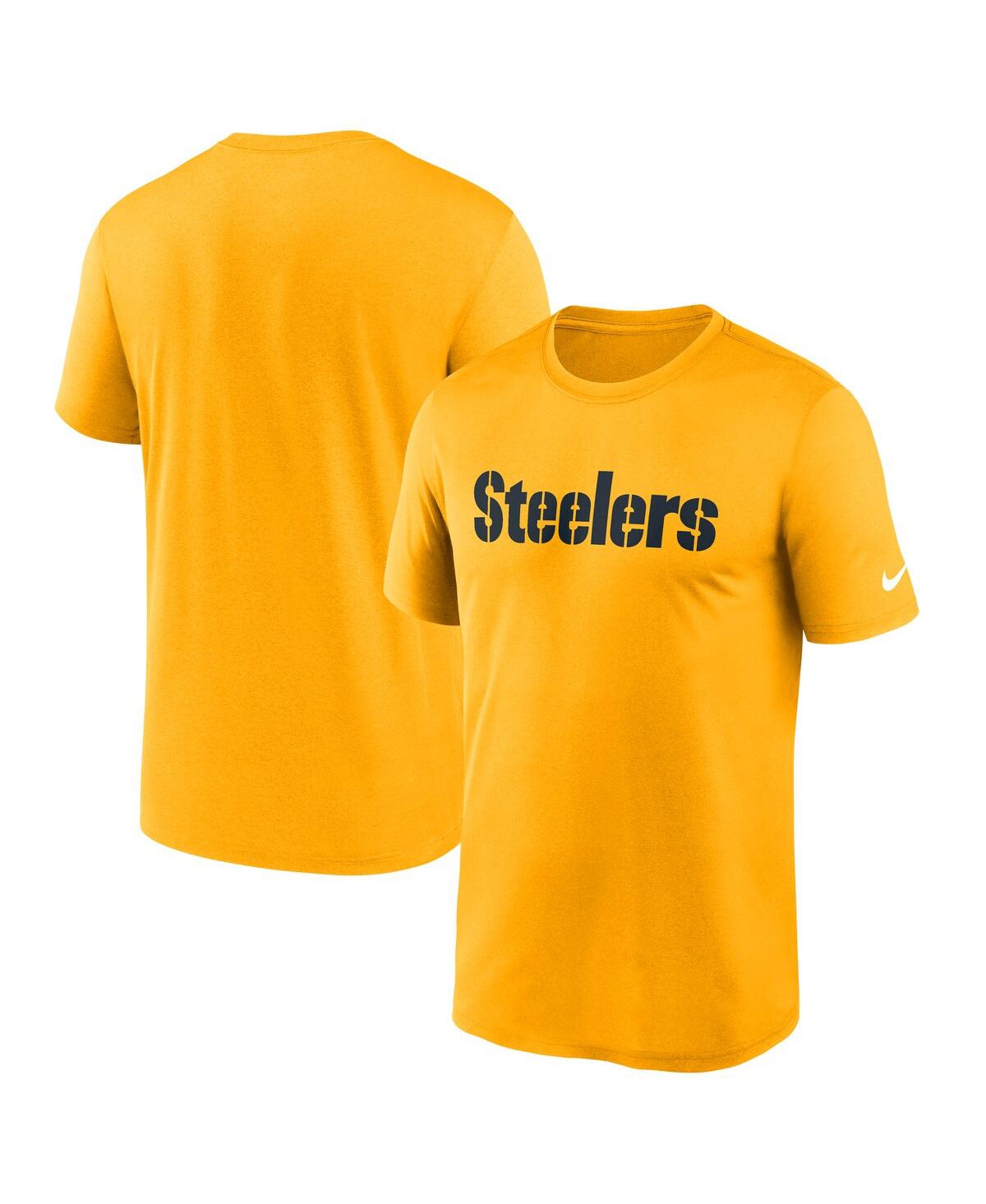 Men's Gold Pittsburgh Steelers Primetime Legend Wordmark Performance T-Shirt - Gold