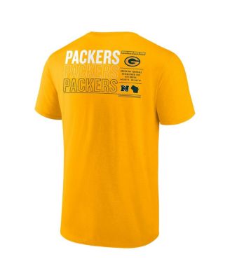Men's Gold Green Bay Packers Repeat Stats T-Shirt