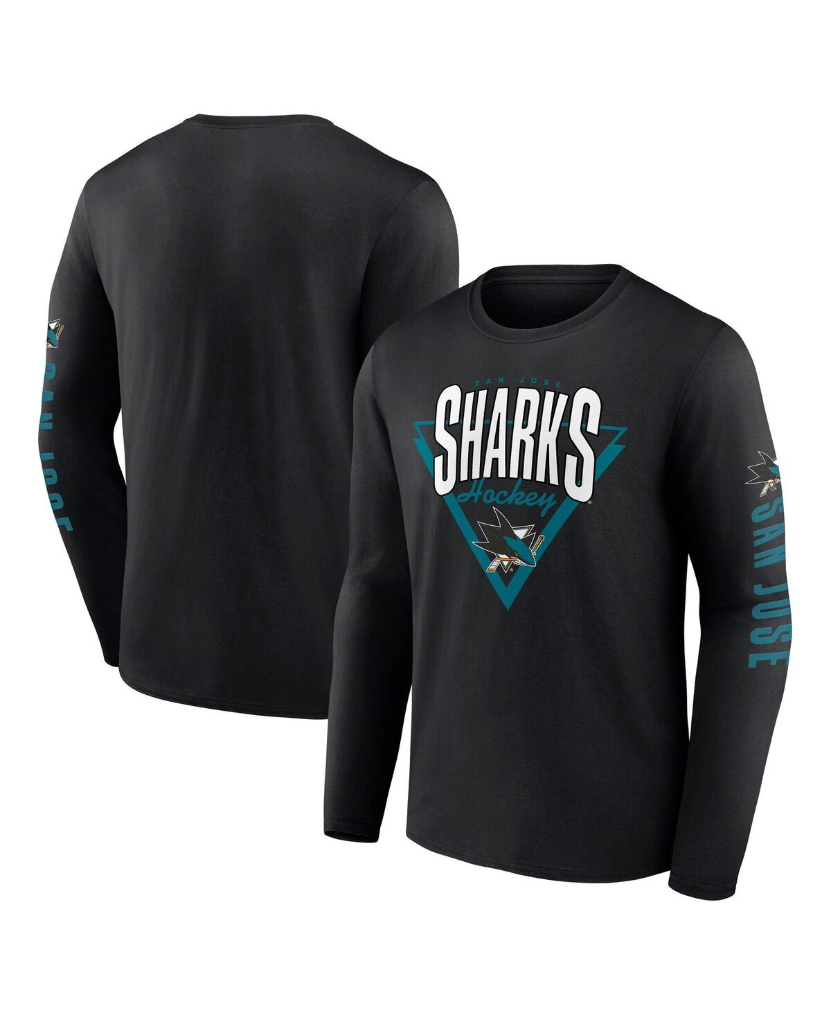 Men's Black San Jose Sharks Headline Long Sleeve T-Shirt - Black
