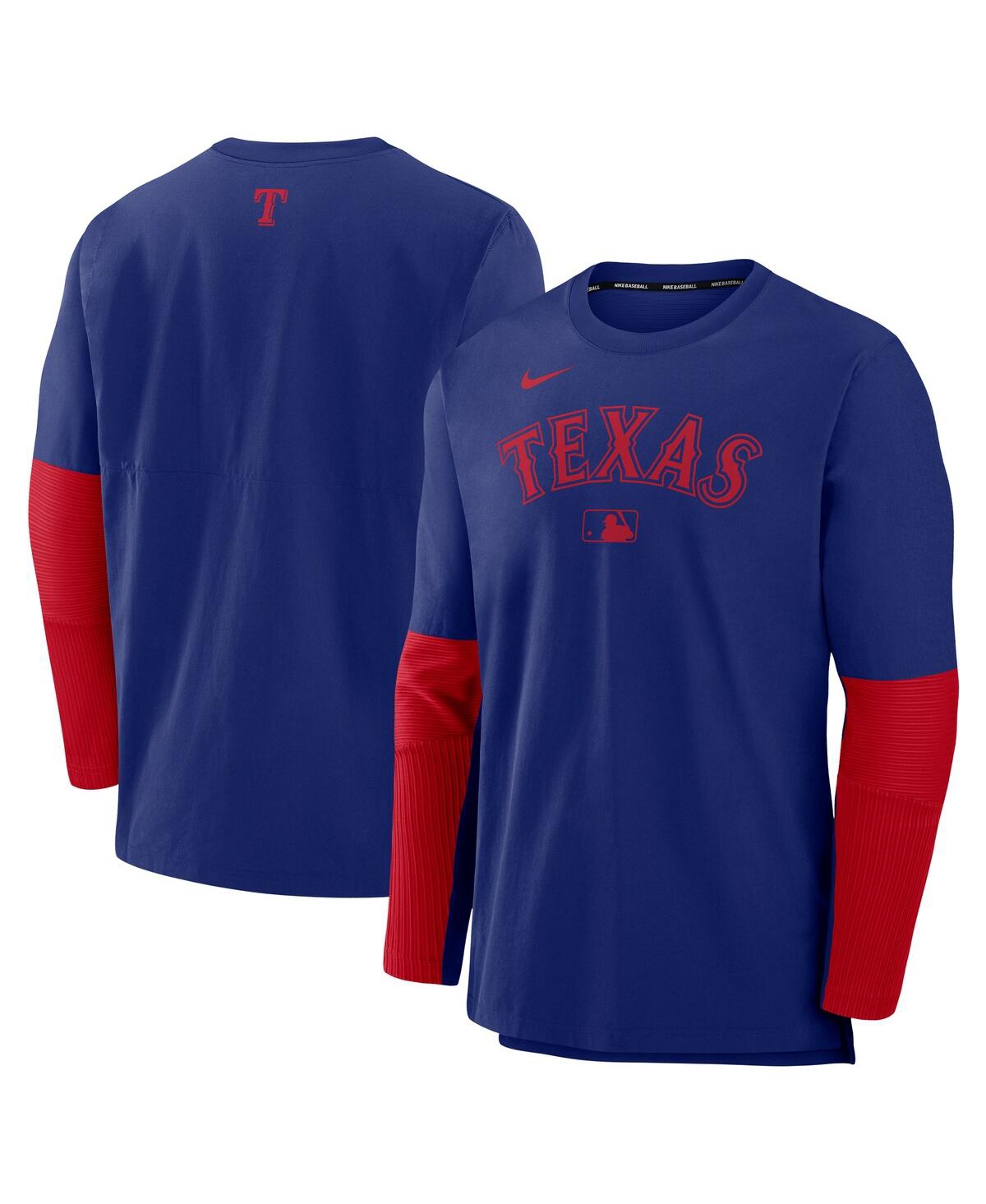 Nike Men's Royal/Red Texas Rangers Authentic Collection Lightweight Player Performance Long Sleeve Top - Royal, Red