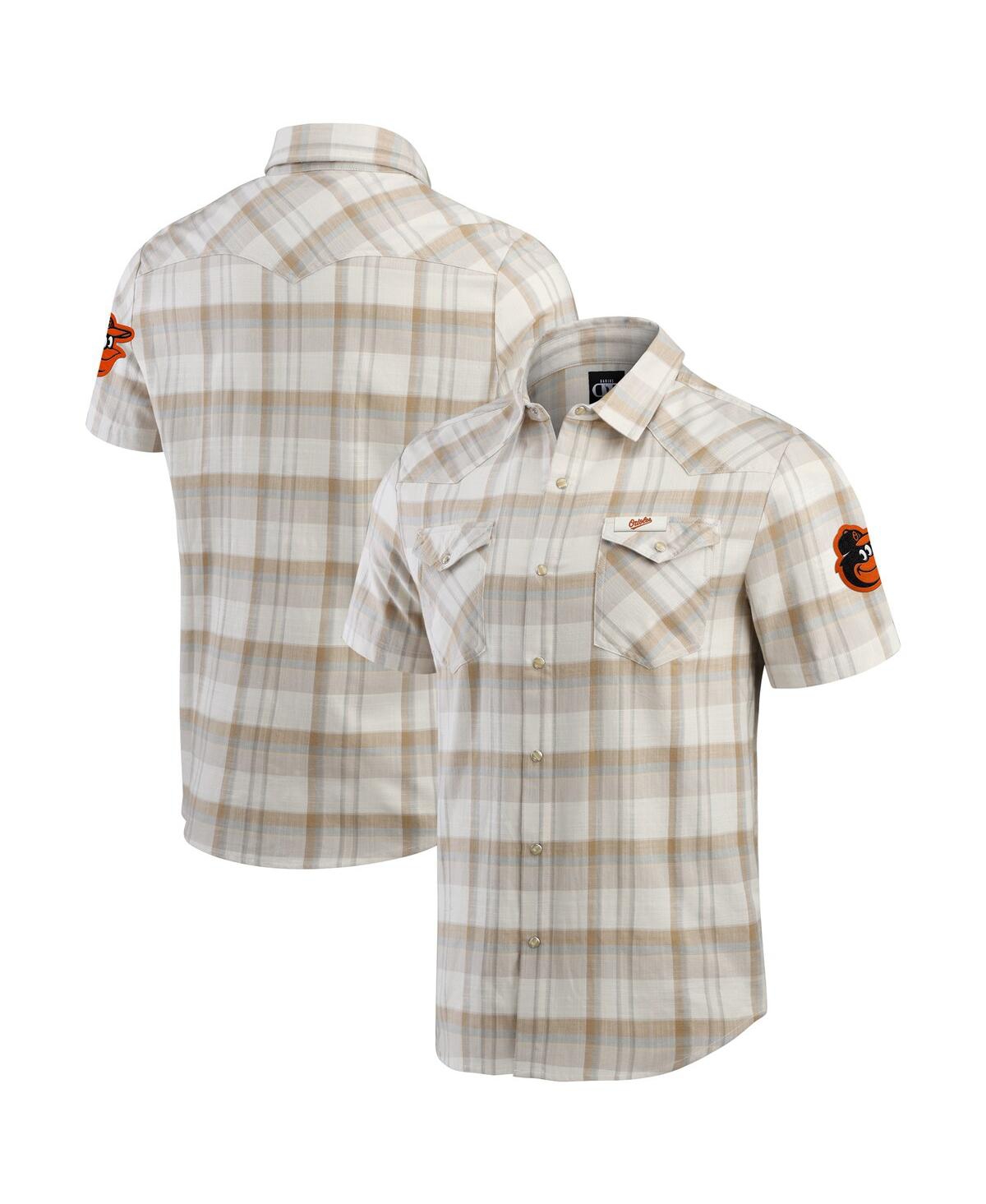 Darius Rucker Collection by Fanatics Men's Gray Baltimore Orioles Plaid Full-Snap Shirt - Gray