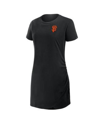 Women's Black San Francisco Giants Ruched Drape T-Shirt Dress