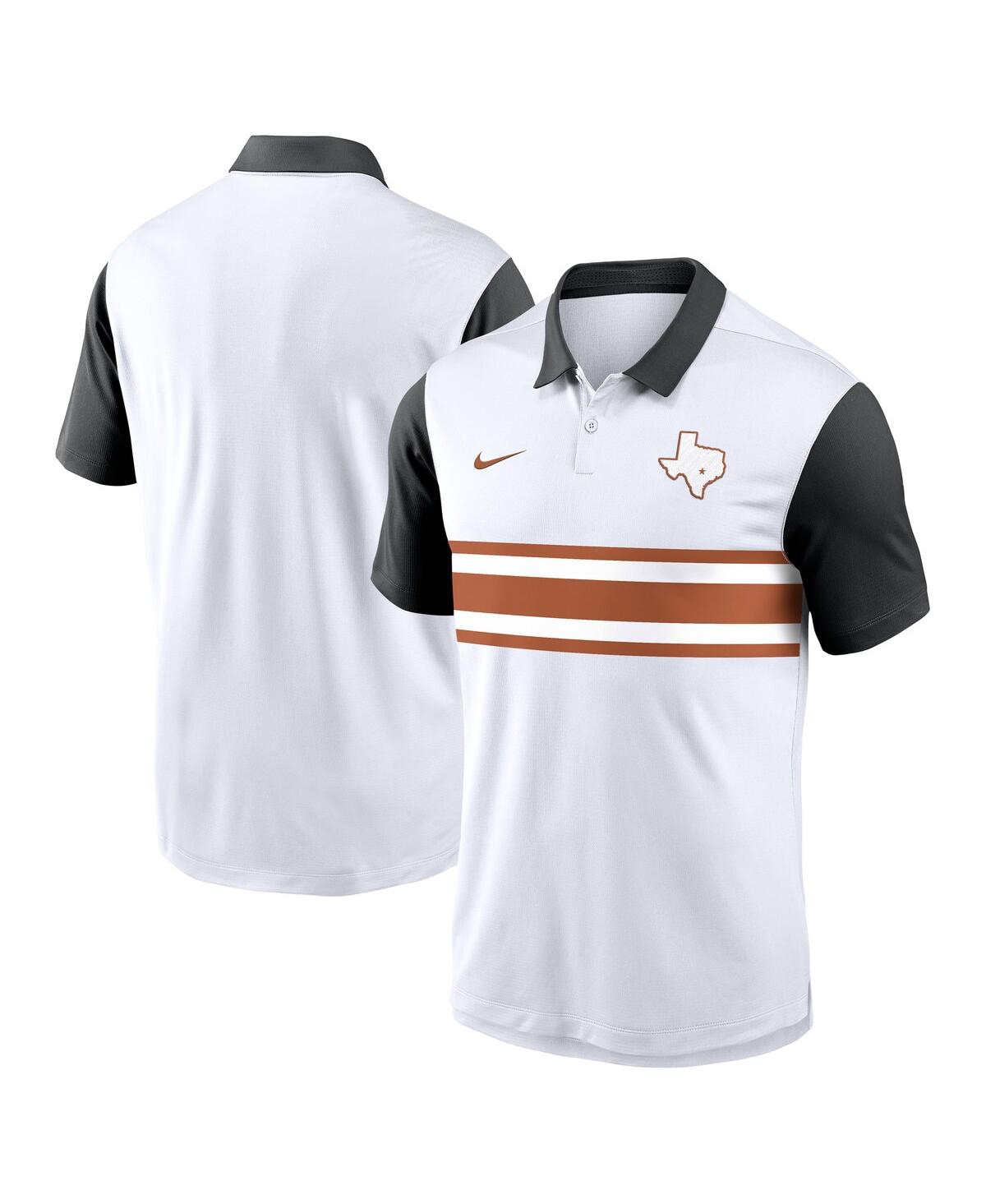 Men's White/Black Texas Longhorns Athletic Prep Alt Logo Vapor Performance Polo Shirt - White, Black