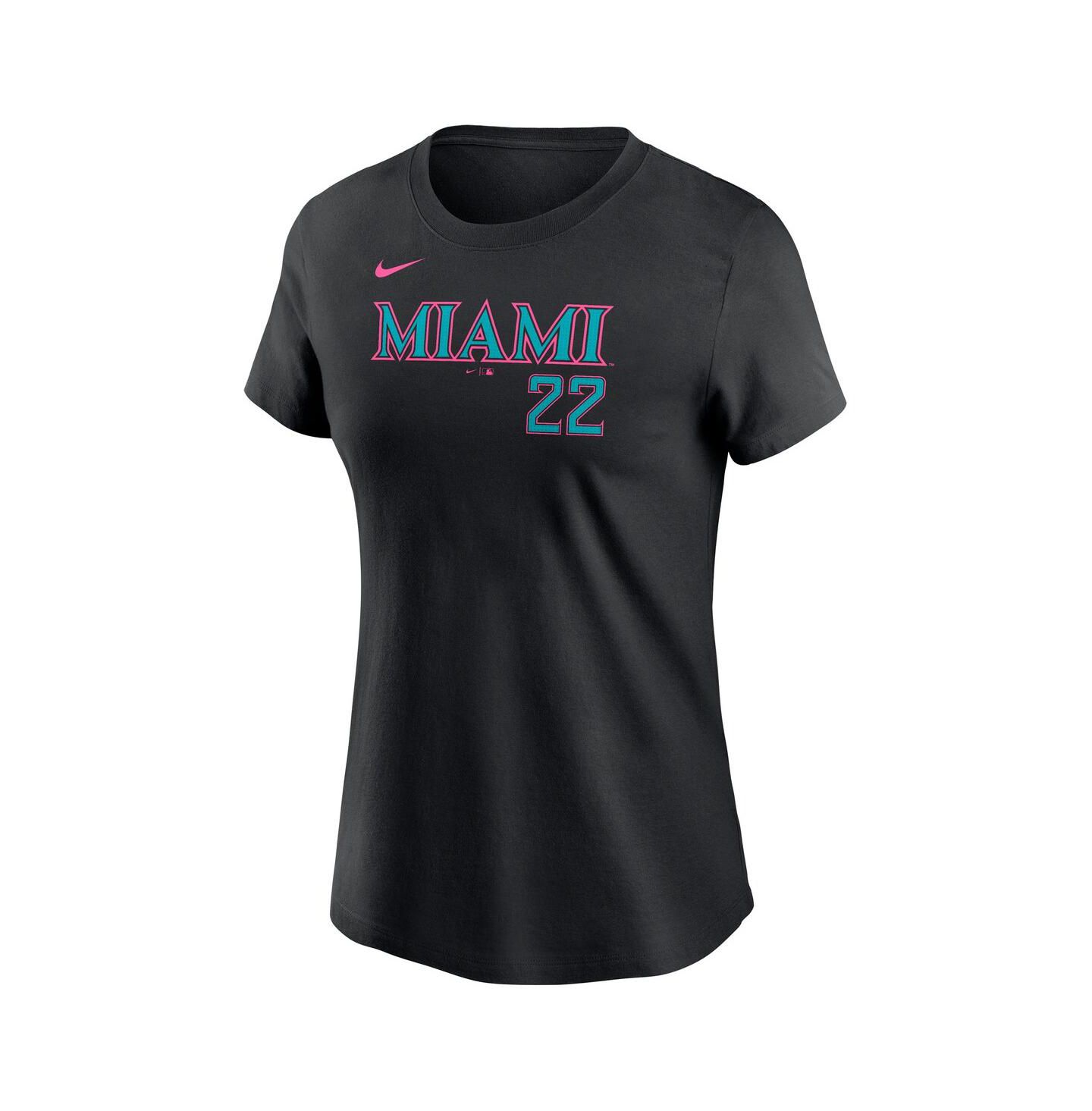 Женская футболка Nike Sandy Alcantara Black Miami Marlins 2025 City Connect Fuse Name & Number — фото 2