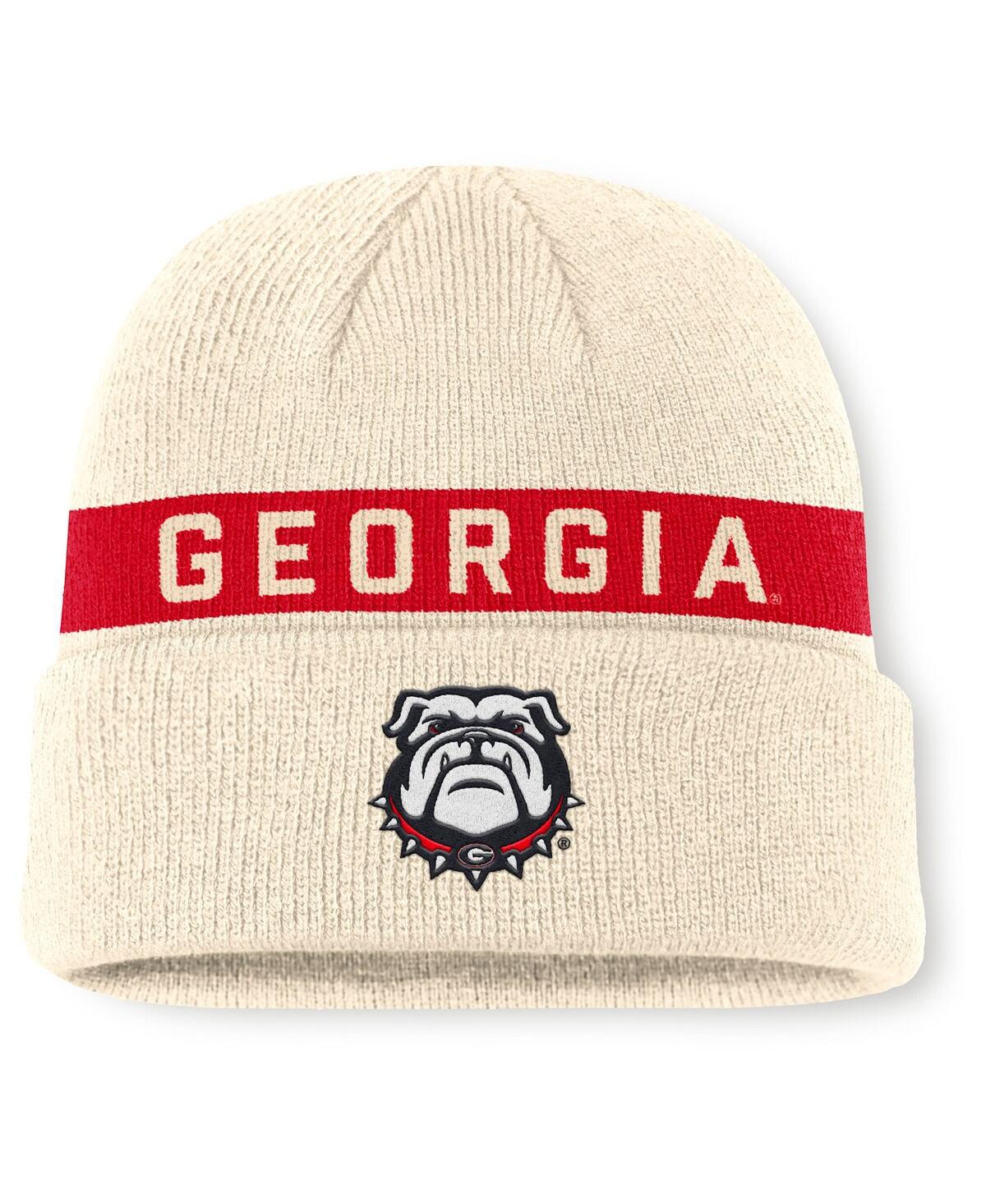 Nike Men's Natural Georgia Bulldogs Peak Primetime Utility Cuffed Knit Hat In Brown