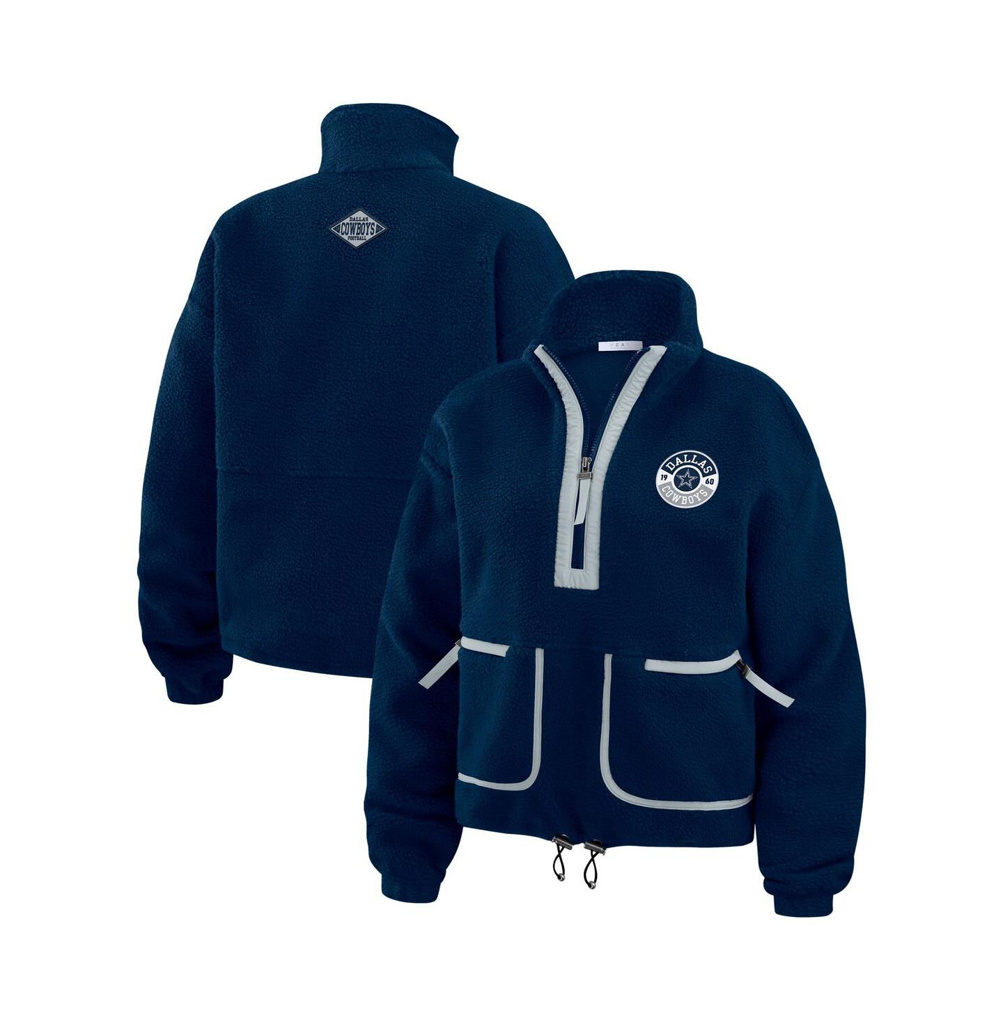 Женская куртка WEAR by Erin Andrews Navy Dallas Cowboys Polar Fleece Half-Zip — фото 1