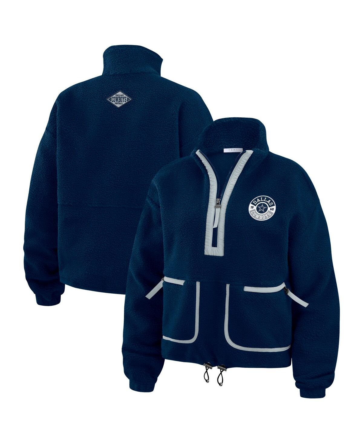 Women's Navy Dallas Cowboys Polar Fleece Half-Zip Jacket - Navy