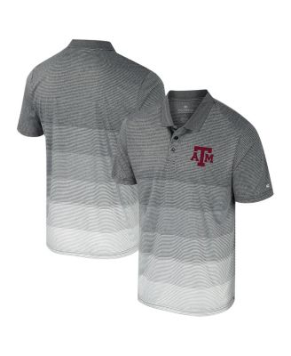 Colosseum - Men's Gray Texas A M Aggies Striped Mesh Polo Shirt