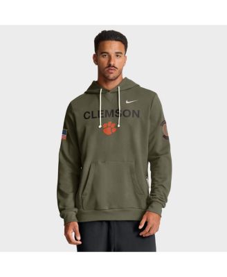 Nike - Men's Olive Clemson Tigers 2025 Military Appreciation Performance Pullover Hoodie
