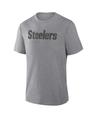 Men's Heather Gray Pittsburgh Steelers Pass Rush Tri-Blend T-Shirt