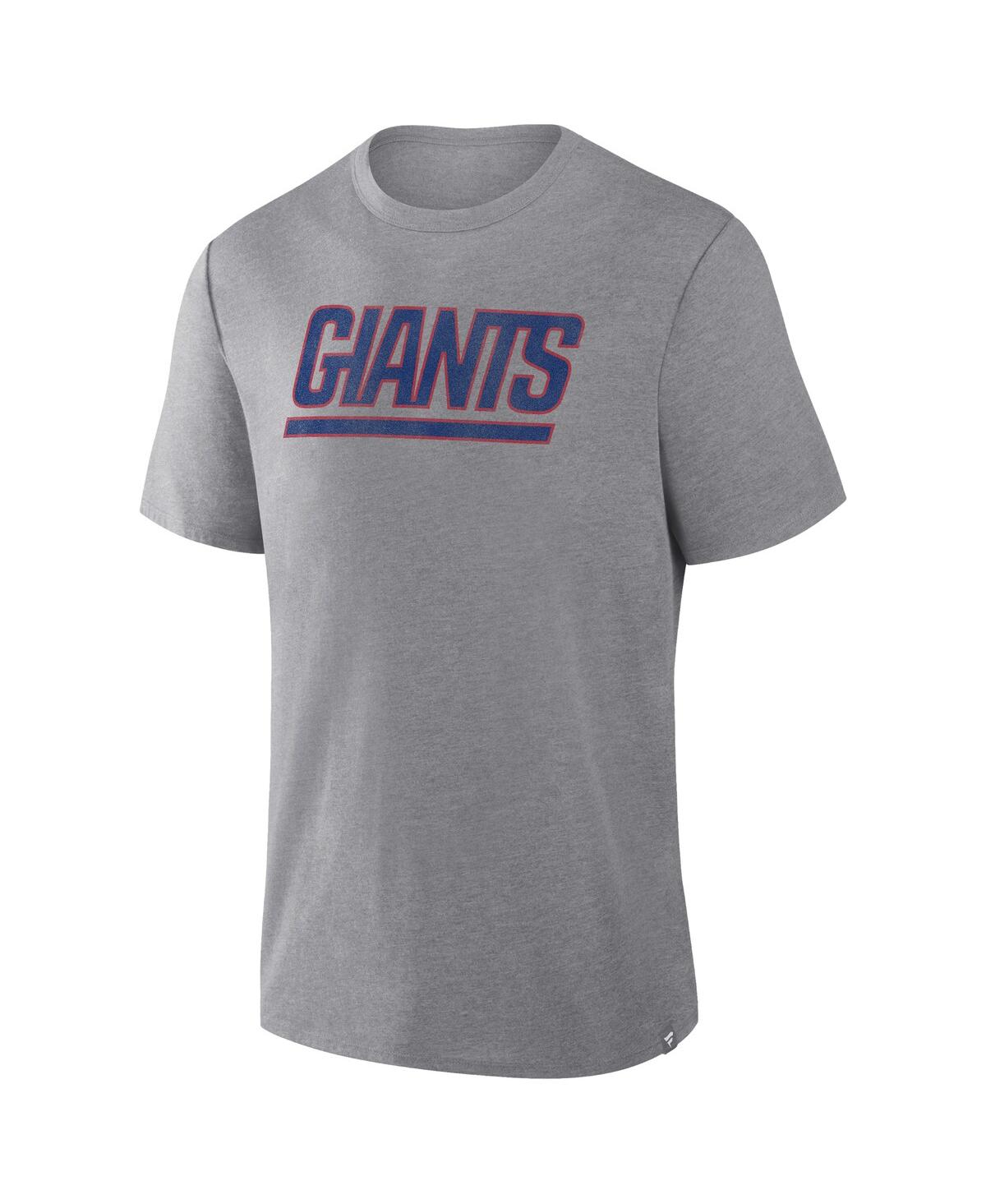 Fanatics Men's Heather Gray New York Giants Pass Rush Tri-blend T-shirt In Gray