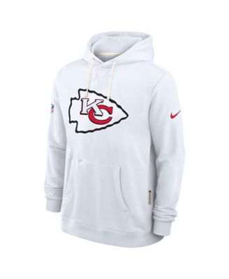 Men's White Kansas City Chiefs Sideline Initial Home Performance Pullover Hoodie