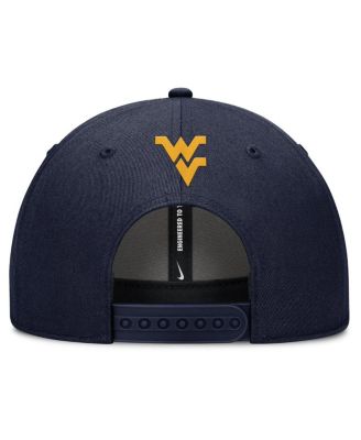 Men's Navy West Virginia Mountaineers Slanted Primetime Rise Performance Adjustable Hat
