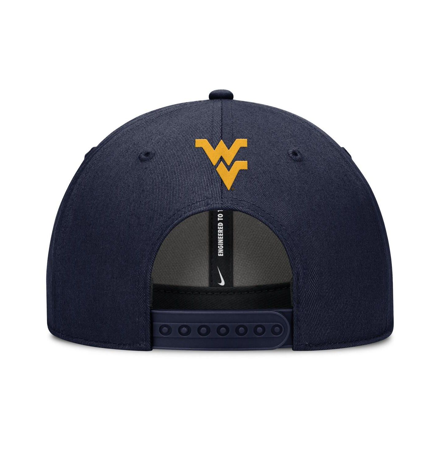 Мужская кепка Nike Navy West Virginia Mountaineers Slanted Primetime Rise Performance Adjustable Hat — фото 4