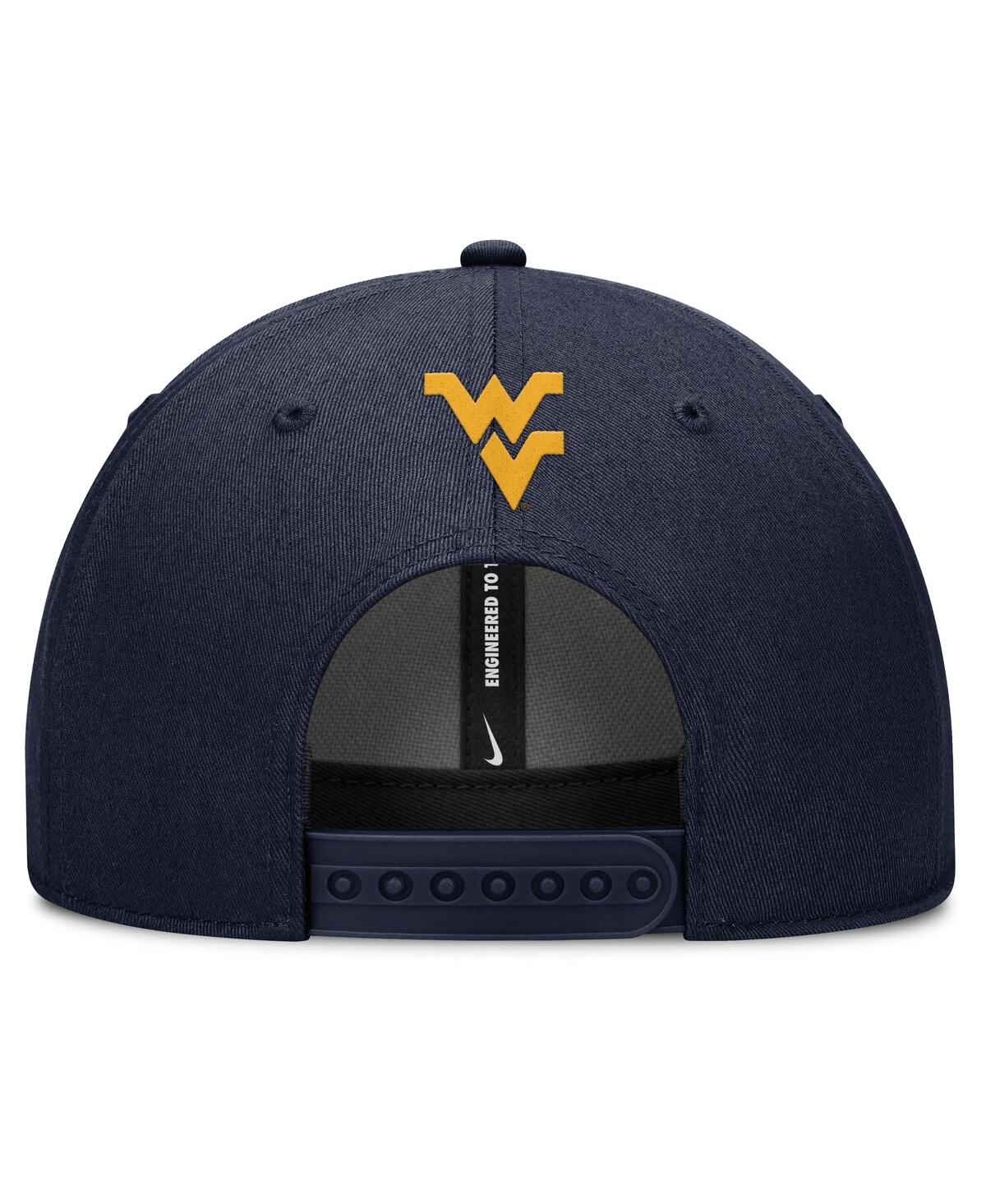 Nike Men's Navy West Virginia Mountaineers Slanted Primetime Rise Performance Adjustable Hat