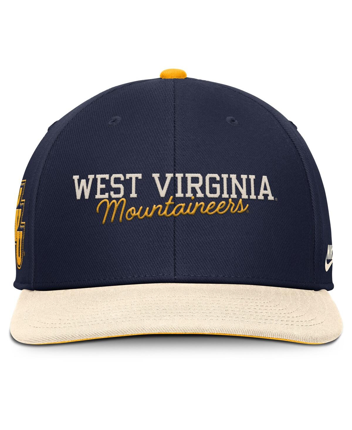 Nike Men's Navy/cream West Virginia Mountaineers Pro Legacy Script Snapback Hat
